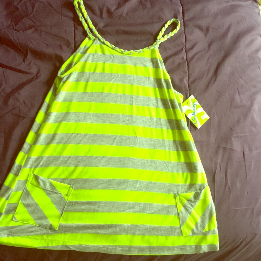 Neon and gray tank top with pockets